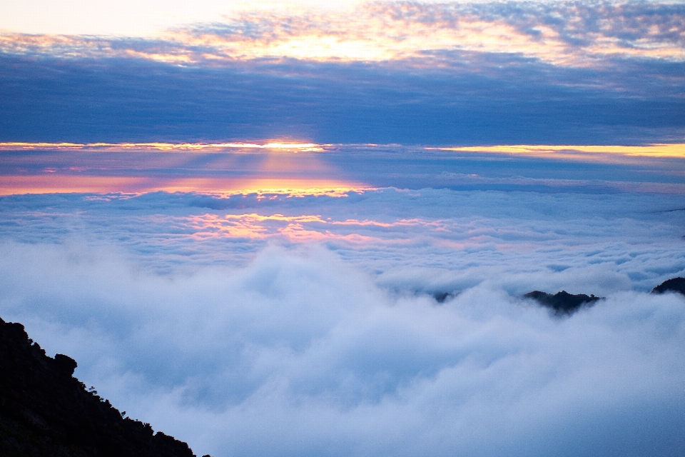 海 地平線 山 クラウド