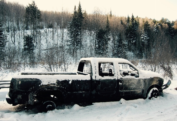 Snow winter car transport Photo