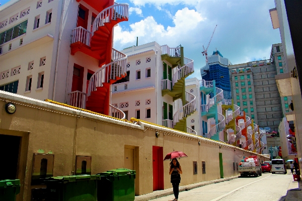 Architecture sky woman road Photo