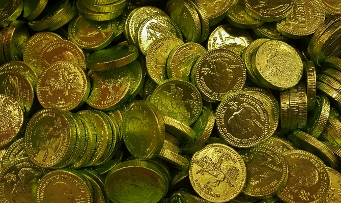 Green golden metal money Photo