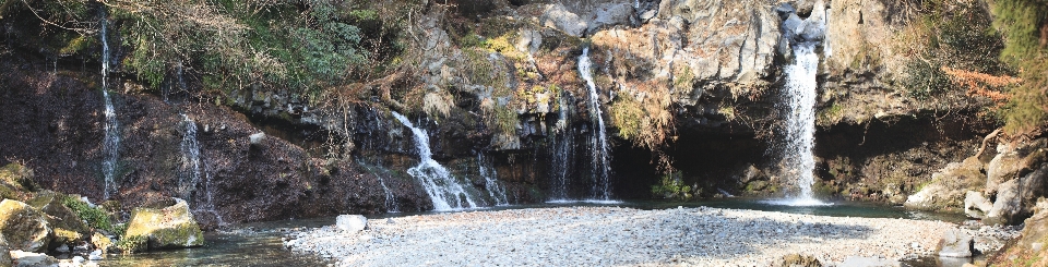 Waterfall formation high ravine