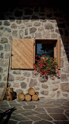 Wood house floor window Photo