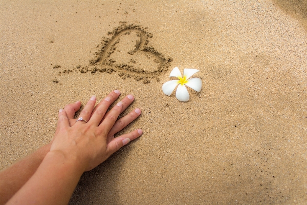 Hand sand ring flower Photo