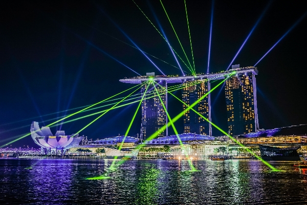 Night ferris wheel amusement park landmark Photo