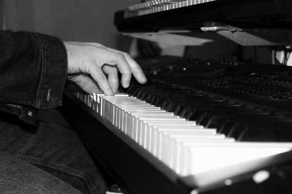 Hand music black and white keyboard Photo