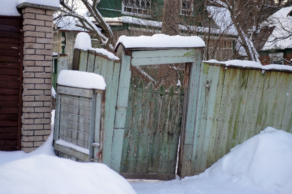 Snow winter wood house Photo