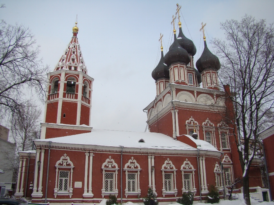 Snow winter building church