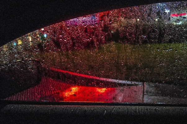 Light night rain window Photo