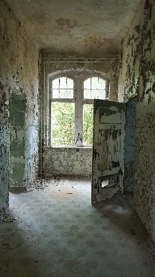 Wood house interior window Photo