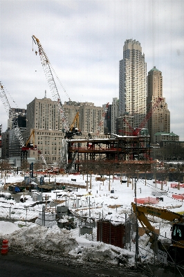 Snow winter skyline city Photo