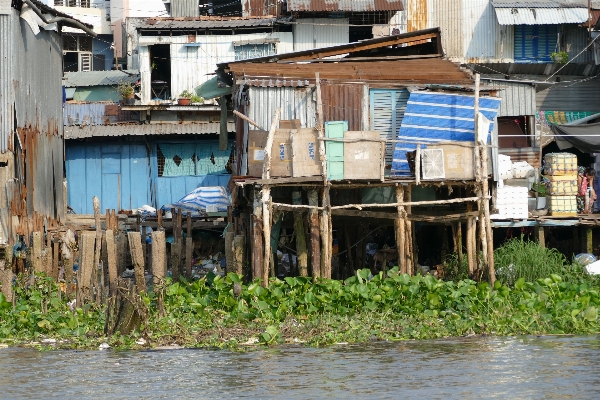 Wood boat house river Photo