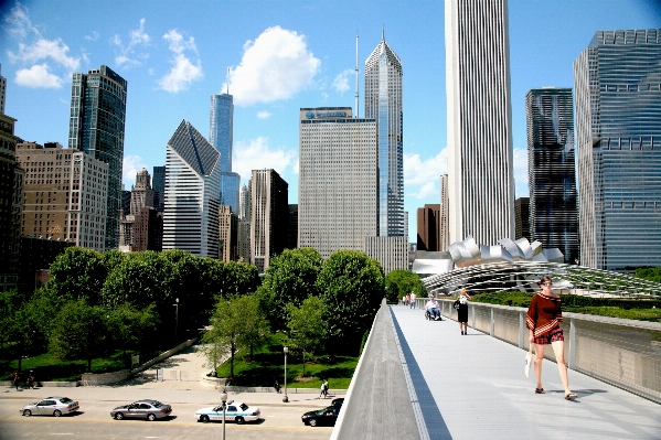 Pedestrian cloud architecture bridge Photo