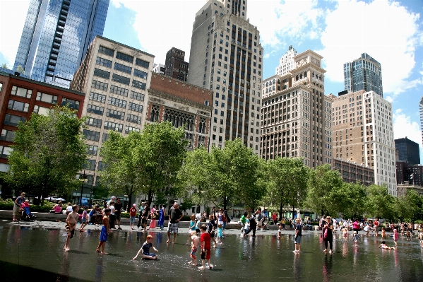 Water pedestrian skyline city Photo