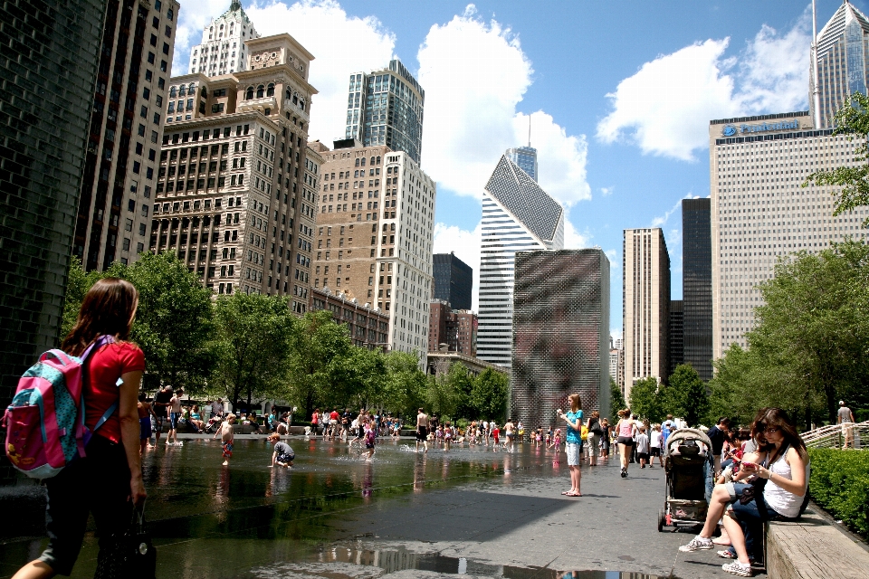 Agua peatonal horizonte ciudad