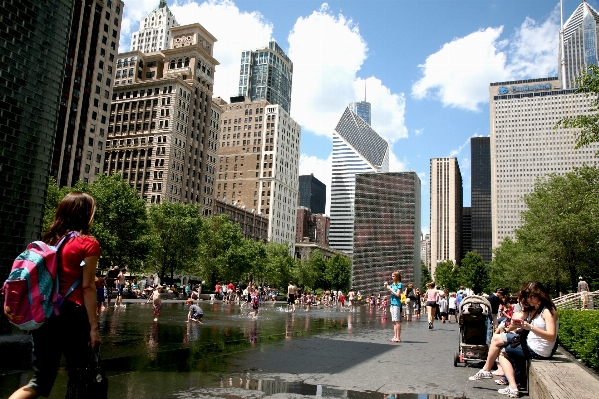 Water pedestrian skyline city Photo