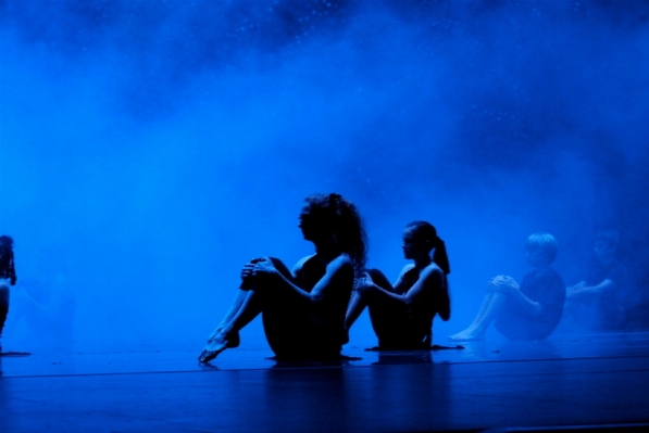 Fog dance blue lighting Photo