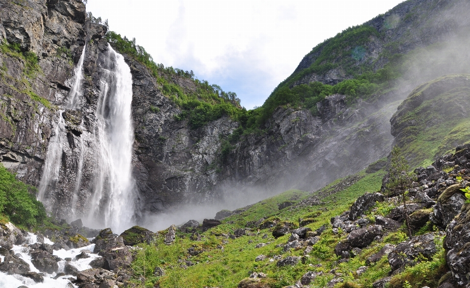 Water nature rock waterfall