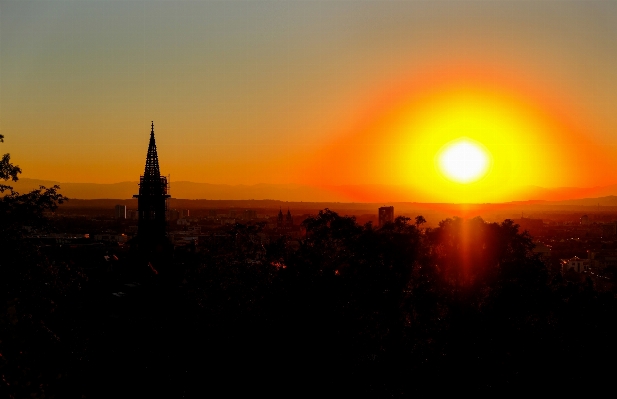 Horizon glowing sun sunrise Photo