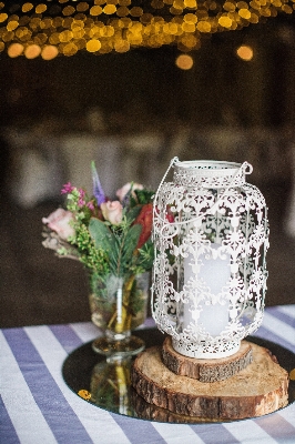 Flower lighting wedding decor Photo