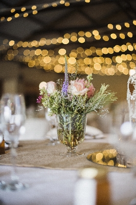 Flower meal yellow wedding Photo