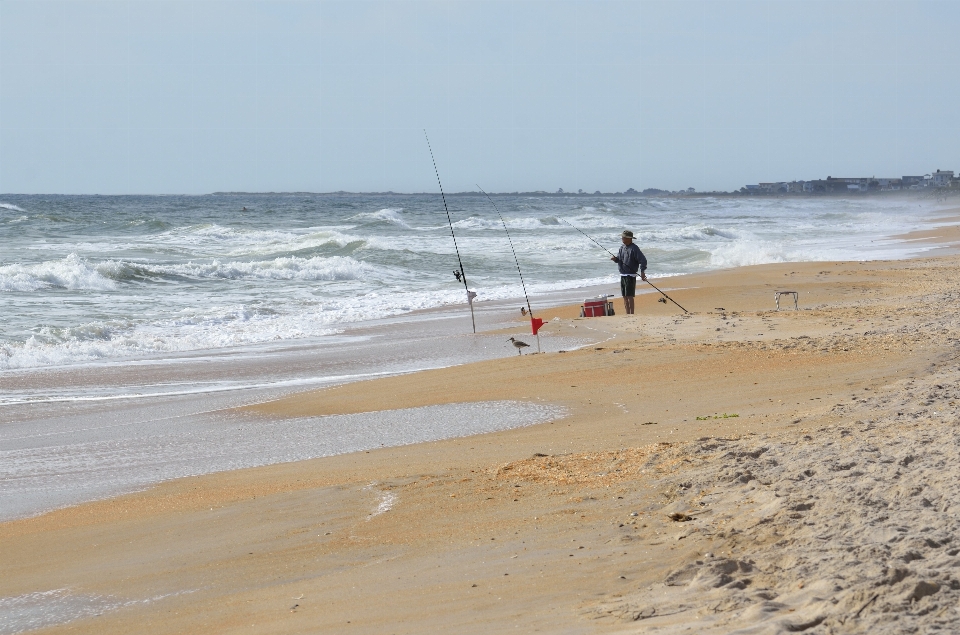 Man beach landscape sea