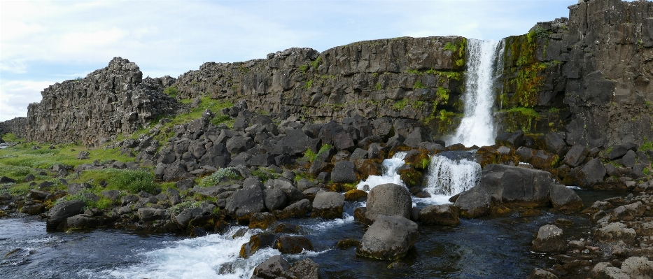 Landscape coast rock waterfall Photo