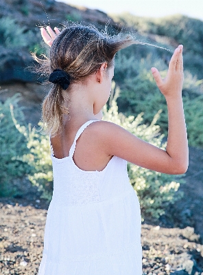 Hand rock person girl Photo