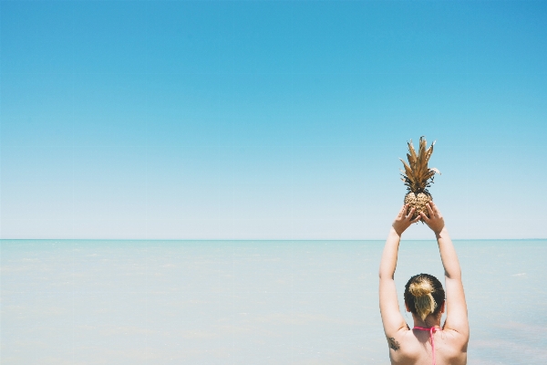 Hand beach sea water Photo