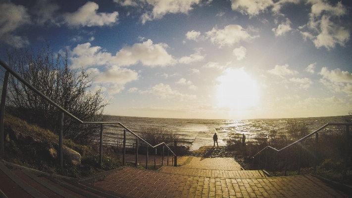 Man landscape sea coast Photo