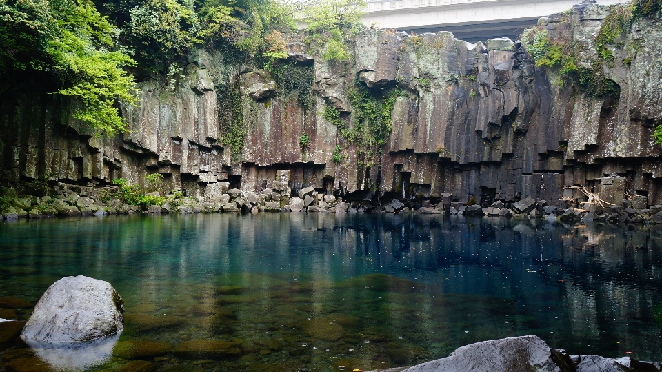 Water rock waterfall formation