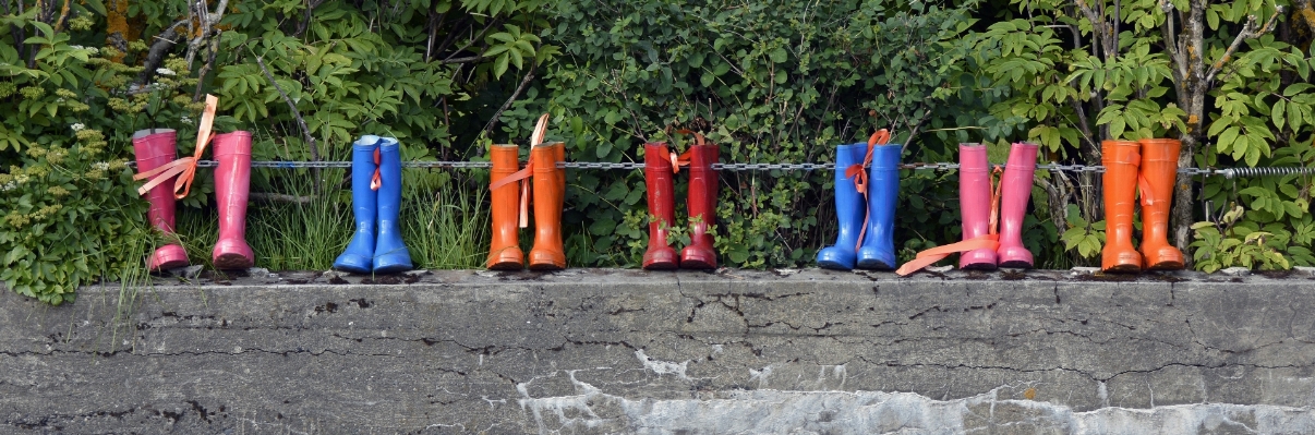 Rain orange red banner Photo