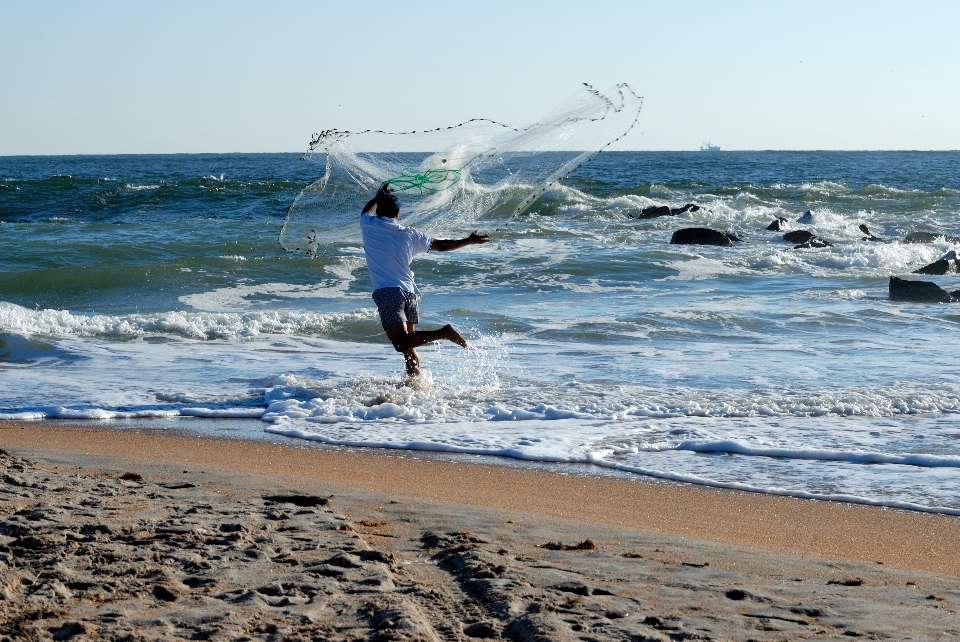 Man beach landscape sea