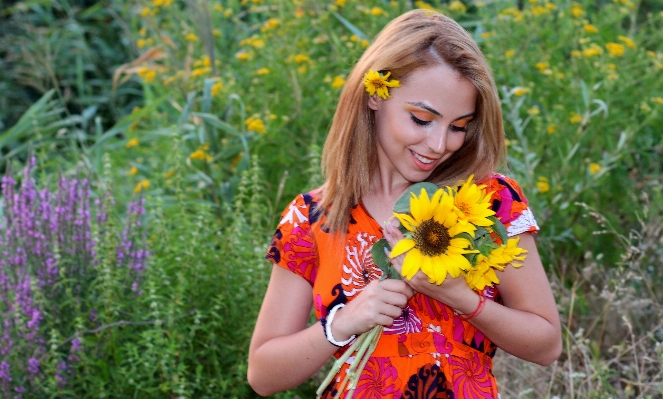 Grass plant girl woman Photo