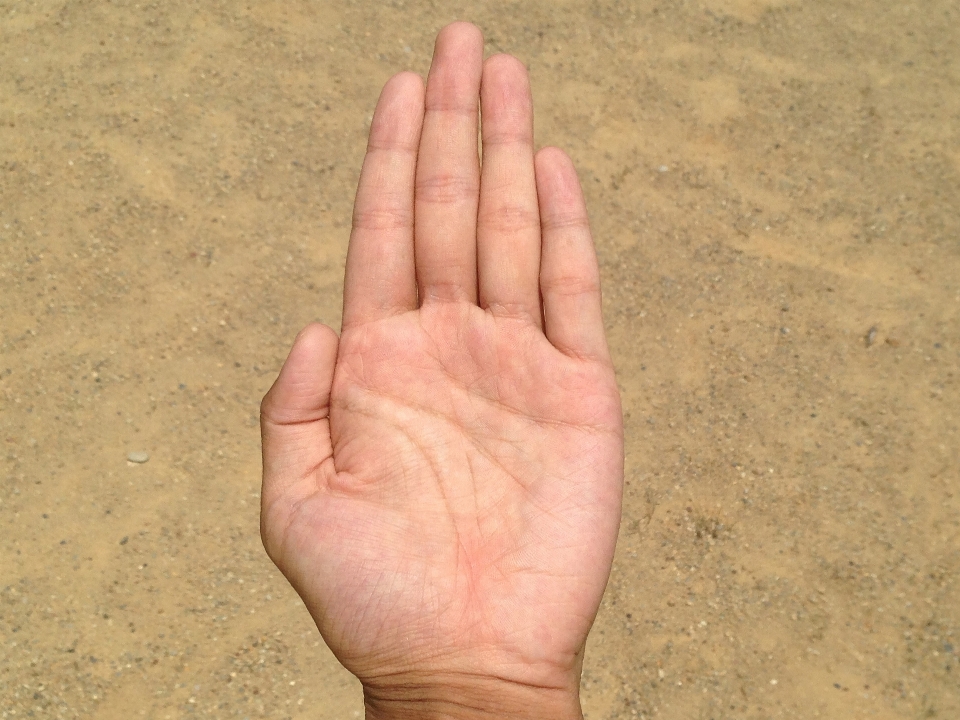 Hand screen man beach