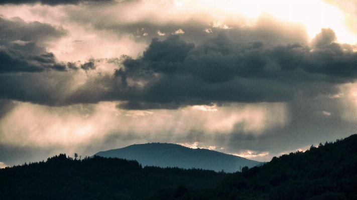 風景 地平線 荒野
 山 写真