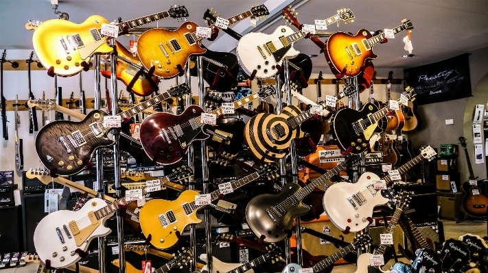 Rock music guitar store Photo