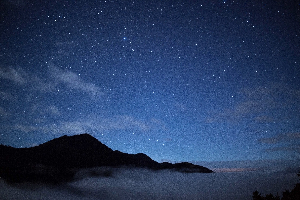 Horizon mountain light glowing