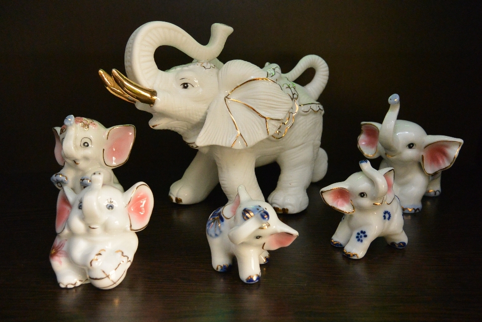 White toy material elephant