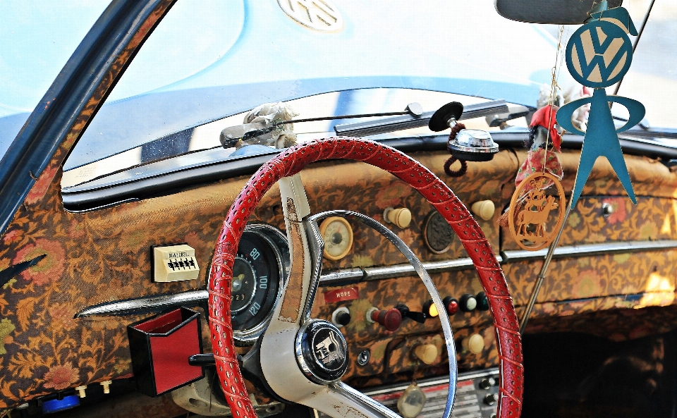 Car wheel retro interior