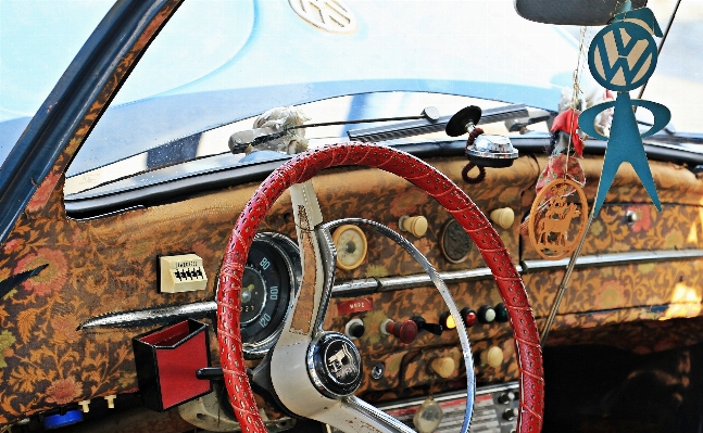 Car wheel retro interior Photo