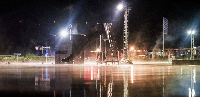 Water fog night pool Photo