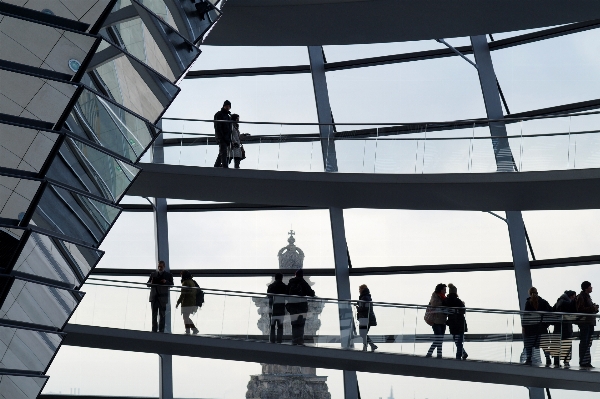 Silhouette structure people window Photo