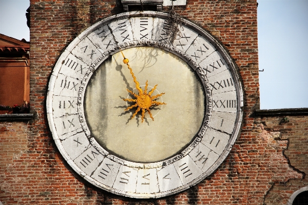 Hand wood sun clock Photo