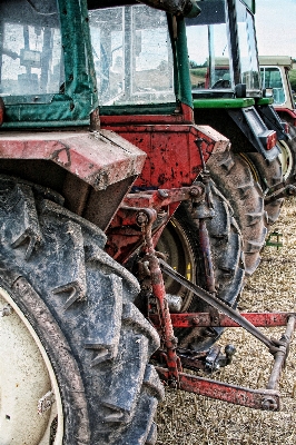 Car tractor field farm Photo