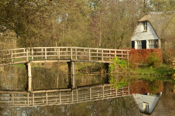 Water winter fence bridge Photo