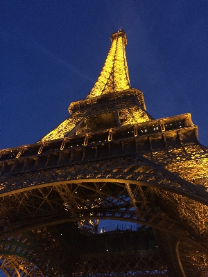 Night eiffel tower paris monument Photo