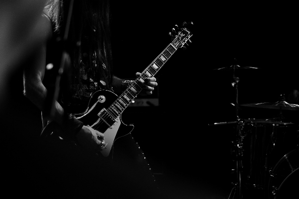 Rock music black and white photography Photo