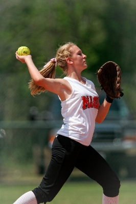 Girl baseball glove sport Photo