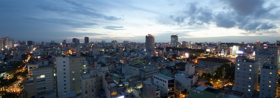 Landscape skyline night city Photo