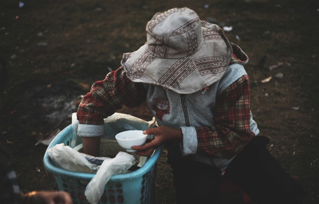 Person meal food rice Photo